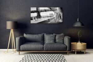 Obraz na skle Most Kolo Architektura 100x50 cm