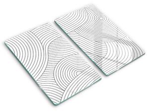 Skleněná deska za sporák Černé čáry abstrakce