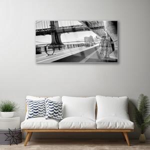 Obraz na skle Most Kolo Architektura 120x60 cm