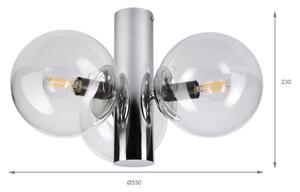 Stropní svítidlo SFERIO 3xE14/5W/230V lesklý chrom/čirá