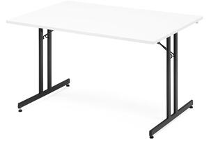 AJ Produkty Skládací stůl EMILY, 1200x800 mm, bílá, černá