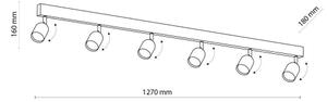 LED Bodové svítidlo TOP 6xGU10/10W/230V černá/zlatá