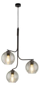 Lustr na lanku CESAR 3xE27/15W/230V černá/kouřová šedá