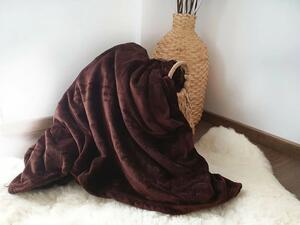 Mikroplyšová deka Hnědá - 150/200 cm (Hřejivá deka v hnědé barvě)