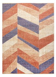 Koberec FEEL 5673/17931 HERRINGBONE béžový / terakota / fialový