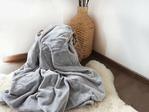 Mikroplyšová deka Světle šedá - 150/200 cm (Hřejivá deka v šedé barvě)