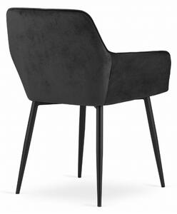 Sametová židle Amsterdam černá