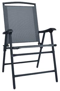 Skládací zahradní židle 2 ks textilen šedé