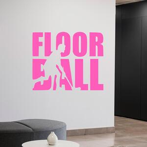 Živá Zeď Samolepka Nápis Floorball Barva: černá