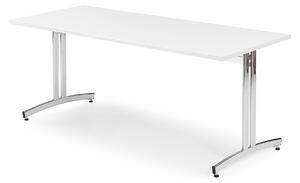 AJ Produkty Stůl SANNA, 1800x800x720 mm, chrom/bílá