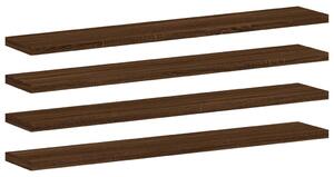 Nástěnné police 4 ks hnědý dub 60x10x1,5 cm kompozitní dřevo