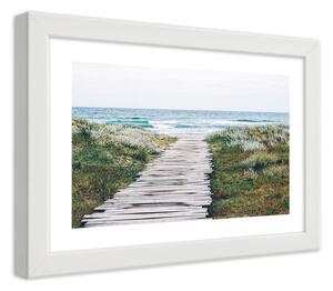 Gario Plakát Dřevěná cesta k moři Barva rámu: Bílá, Velikost: 100 x 70 cm