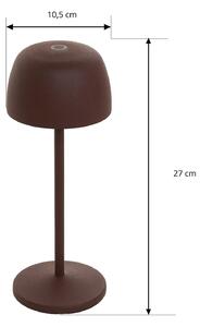 Lindby LED dobíjecí stolní lampa Arietty, hnědá, sada 2 kusů, hliník