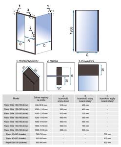 Rea - Sprchové dveře Rapid Slide - chrom/transparentní - 100x195 cm L/P