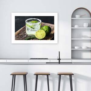 Plakát Osvěžující nápoj s limetkou Barva rámu: Hnědá, Rozměry: 100 x 70 cm