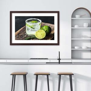 Plakát Osvěžující nápoj s limetkou Barva rámu: Bílá, Rozměry: 100 x 70 cm