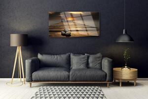 Obraz na skle Moře Molo Západ Slunce 125x50 cm
