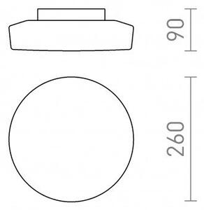 ZARA LED 26 stropní opálové sklo/chrom 230V LED 12W IP44 3000K - RED - DESIGN RENDL