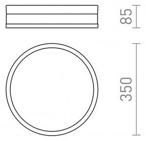 CIRA LED 35 stropní opálové sklo/černá 230V LED 24W IP44 3000K - RED - DESIGN RENDL