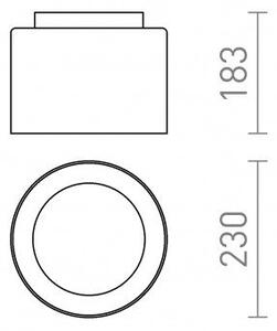 VENICE 23 stropní čiré sklo/opálové sklo/chrom 230V E27 20W IP44 - RED - DESIGN RENDL
