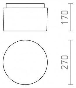 ARANA R 27 stropní opálové sklo/chrom 230V E27 20W IP44 - RED - DESIGN RENDL