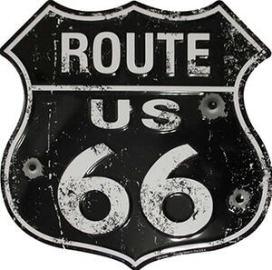 Ceduľa Route us 66 štít 30x30 cm Plechová tabuľa