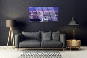 Obraz na skle Most Město Architektura 140x70 cm