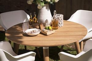 Zahradní Jídelní Stůl Sophie Teak průměr 120 cm - bílý