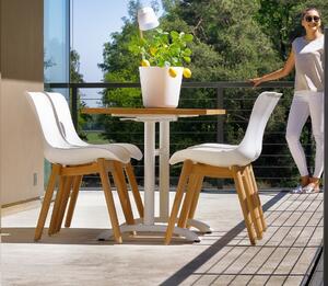 Sklopný Zahradní stůl Sophie Bistro Teak 110 x 70 cm - bílý