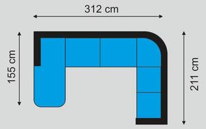 DUBAI U: Rohová sedací souprava s rozkládáním a dvěma úložnými prostory