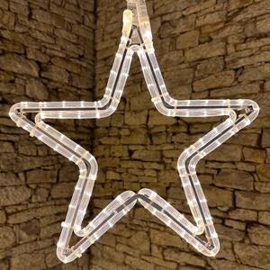 DECOLED LED světelný motiv hvězda, 45cm, teple bílá - bílý kabel