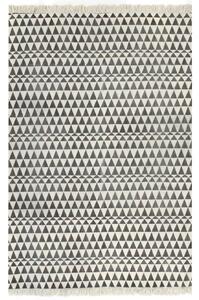 Koberec Kilim se vzorem bavlněný 120 x 180 cm černobílý