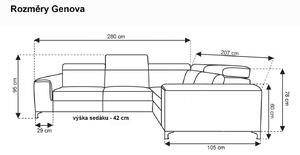 Genova Rohová sedací souprava - pravý/levý roh Velký výběr potahových látek