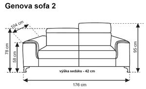 Genova: Pohovka sofa 2M starorůžová