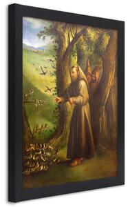 Plakát Svatý František z Assisi Barva rámu: Černá, Rozměry: 20 x 30 cm