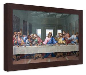 Gario Plakát Poslední večeře, Leonardo da Vinci Barva rámu: Hnědá, Velikost: 100 x 70 cm