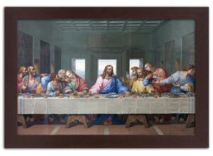 Plakát Úryvek díla Poslední večeře - Leonardo da Vinci, reprodukce Barva rámu: Hnědá, Rozměry: 100 x 70 cm