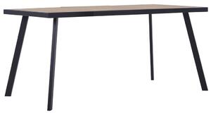 Jídelní stůl světlé dřevo a černý 160 x 80 x 75 cm MDF