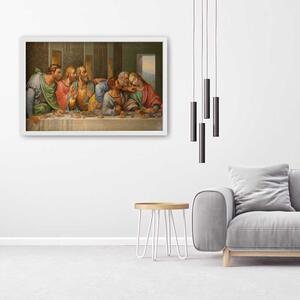 Plakát Detail z poslední večeře - Leonardo da Vinci, reprodukce Barva rámu: Bílá, Rozměry: 100 x 70 cm