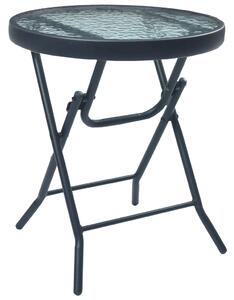 Bistro stolek černý 40 x 46 cm ocel a sklo