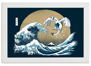 Plakát Tsunami - japonský motiv Barva rámu: Černá, Rozměry: 100 x 70 cm
