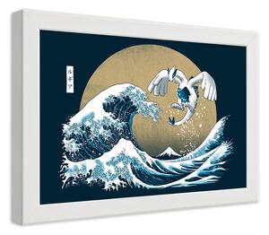 Gario Plakát Tsunami - japonský motiv Barva rámu: Bílá, Velikost: 100 x 70 cm
