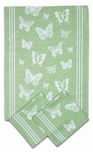 Utěrka bavlna Extra savá 50x70 cm - Motýlci zelená 3ks