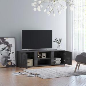 TV stolek šedý s vysokým leskem 120 x 34 x 37 cm dřevotříska
