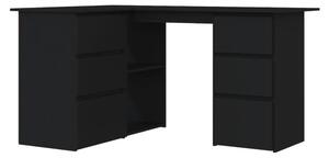 Rohový psací stůl černý 145 x 100 x 76 cm dřevotříska
