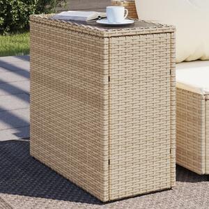 VidaXL Zahradní stolek skleněná deska 58x27,5x55 cm polyratan [366189] Barva: Béžová