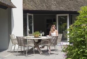 Luxusní zahradní jídelní stůl Provence dřevěný 150 cm - Light Grey