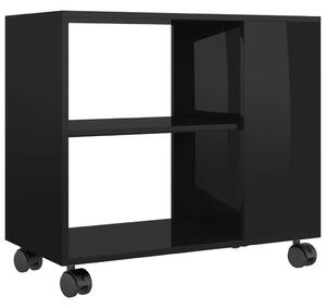 Odkládací stolek černý s leskem 70x35x55 cm kompozitní dřevo