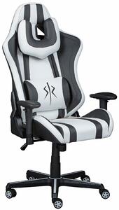 Herní polohovatelná židle Aramis - bílá/černá