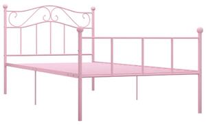 Rám postele růžový kov 100 x 200 cm